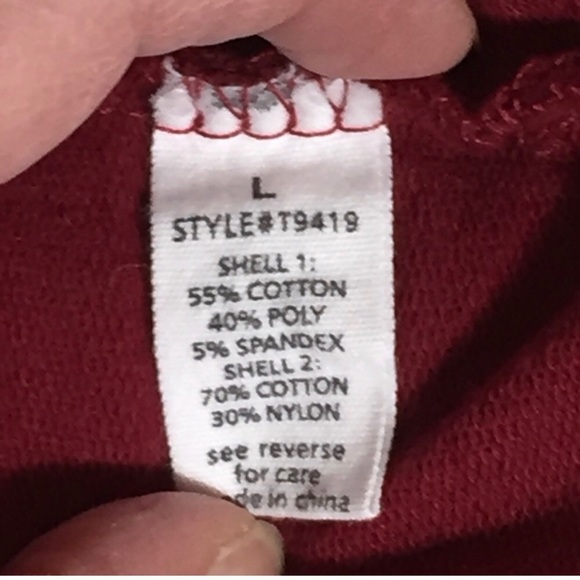 ACTIVE Red Long Sleeve Lace Top Size L - Picture 5 of 7